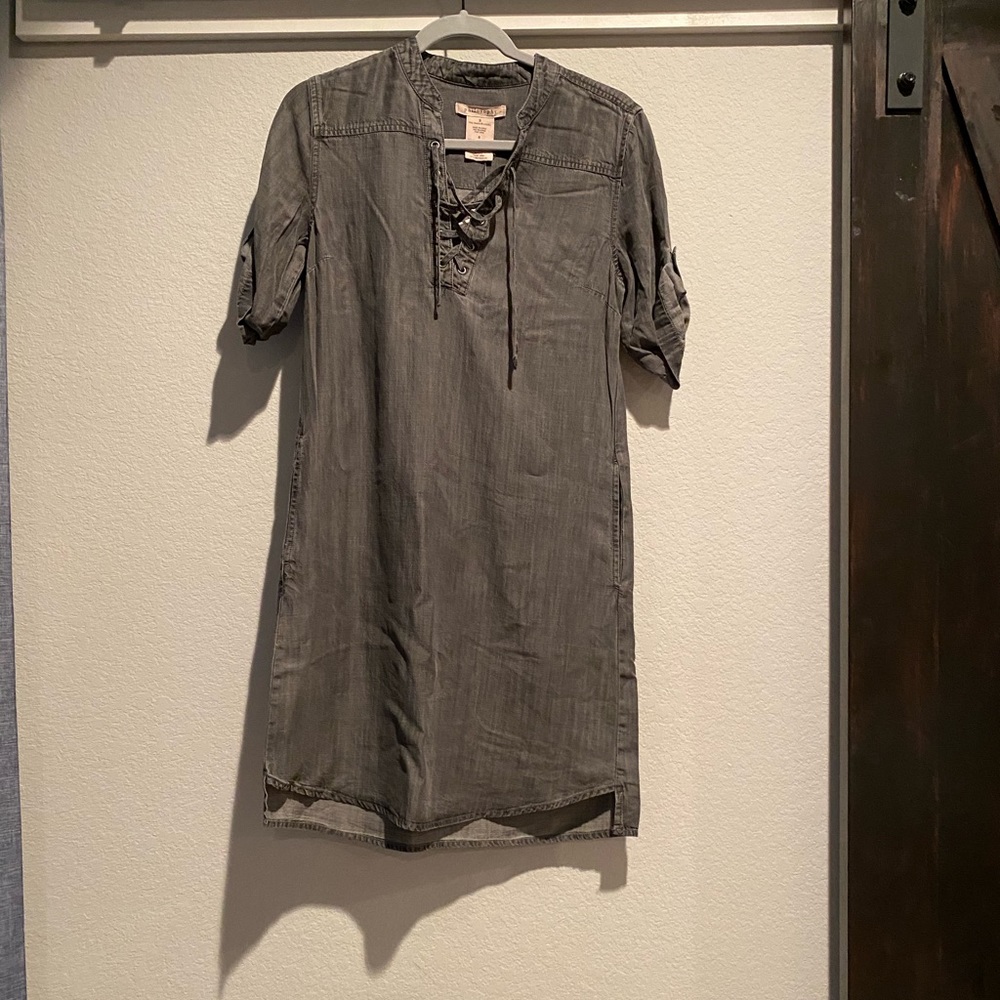 philosophy Gray Tencel chambray shirt dress